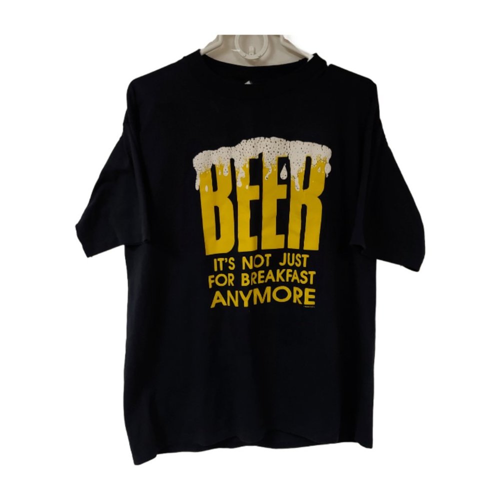 Cal Cru XL Black Beer It Isn't Just For Breakfast Anymore T-shirt USA